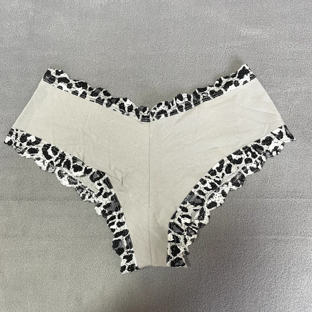 Victoria's Secret PINK 2011 XLR Cheekiest Hipster Panty Gray Animal Print Lace